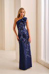 Ivonne D ID2207 Mikado Lace One Shoulder Overskirt Dress