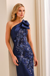 Ivonne D ID2207 Mikado Lace One Shoulder Overskirt Dress
