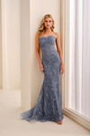 Ivonne D ID2212 Lace Floral Embroidered Strapless Dress