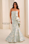 Montage by Mon Cheri M3214 Brocade Satin Lace Strapless Gown