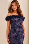Montage by Mon Cheri M3215 Floral Beaded Off-Shoulder Gown