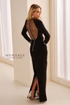 Montage by Mon Cheri M3221 Crepe Satin Long Sleeves Gown
