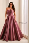 Montage by Mon Cheri M3226 Mikado Satin Strapless Prom Gown
