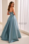 Montage by Mon Cheri M3226 Mikado Satin Strapless Prom Gown