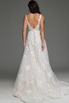 Jovani JB220005 Tulle Embroidery V-Neck A-Line Wedding Gown