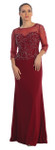 Dancing Queen DQ-9190 Sheer Quarter Sleeves Dress
