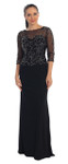 Dancing Queen DQ-9190 Sheer Quarter Sleeves Dress