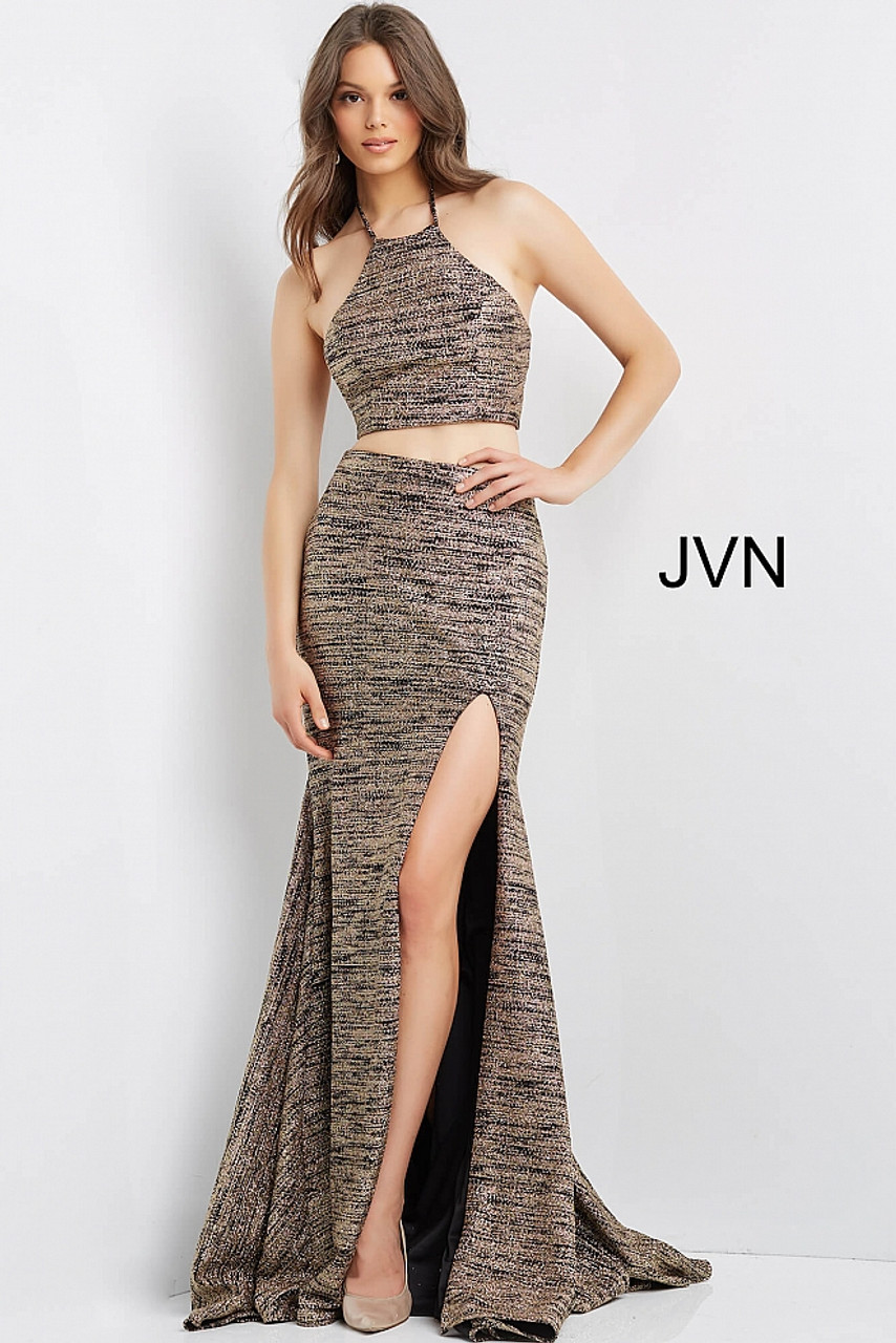 Jovani JVN08513 Corset Sleeveless Two Piece Prom Long Gown