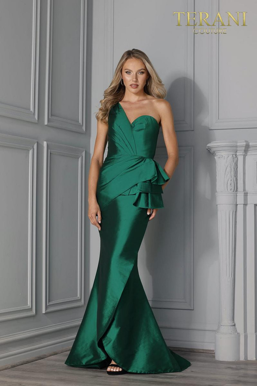 Mikael - KARYN - Long evening satin dress with lace top