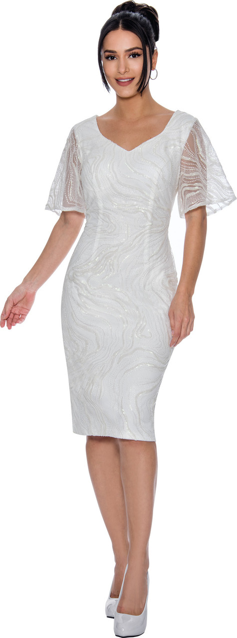 Annabelle 8809 Short Flared Sleeves Embellishment Dress