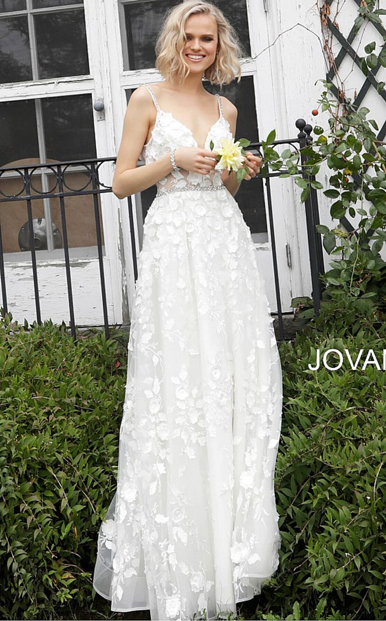 Modest Bridal by Mon Cheri TR22176 Illusion Sleeve Floral Wedding Gown -  MadameBridal.com