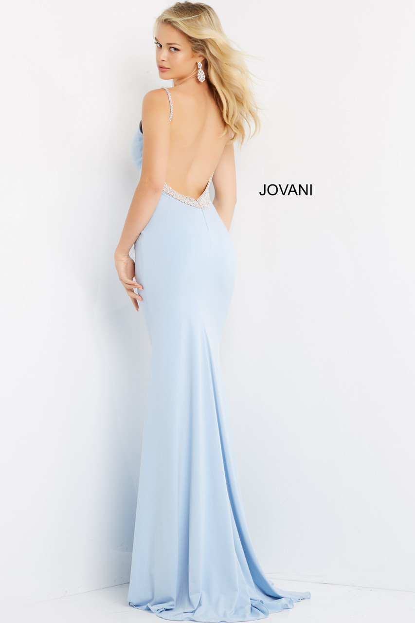 Jovani 07297 Sleeveless Embellished Plunging V Neck Dress