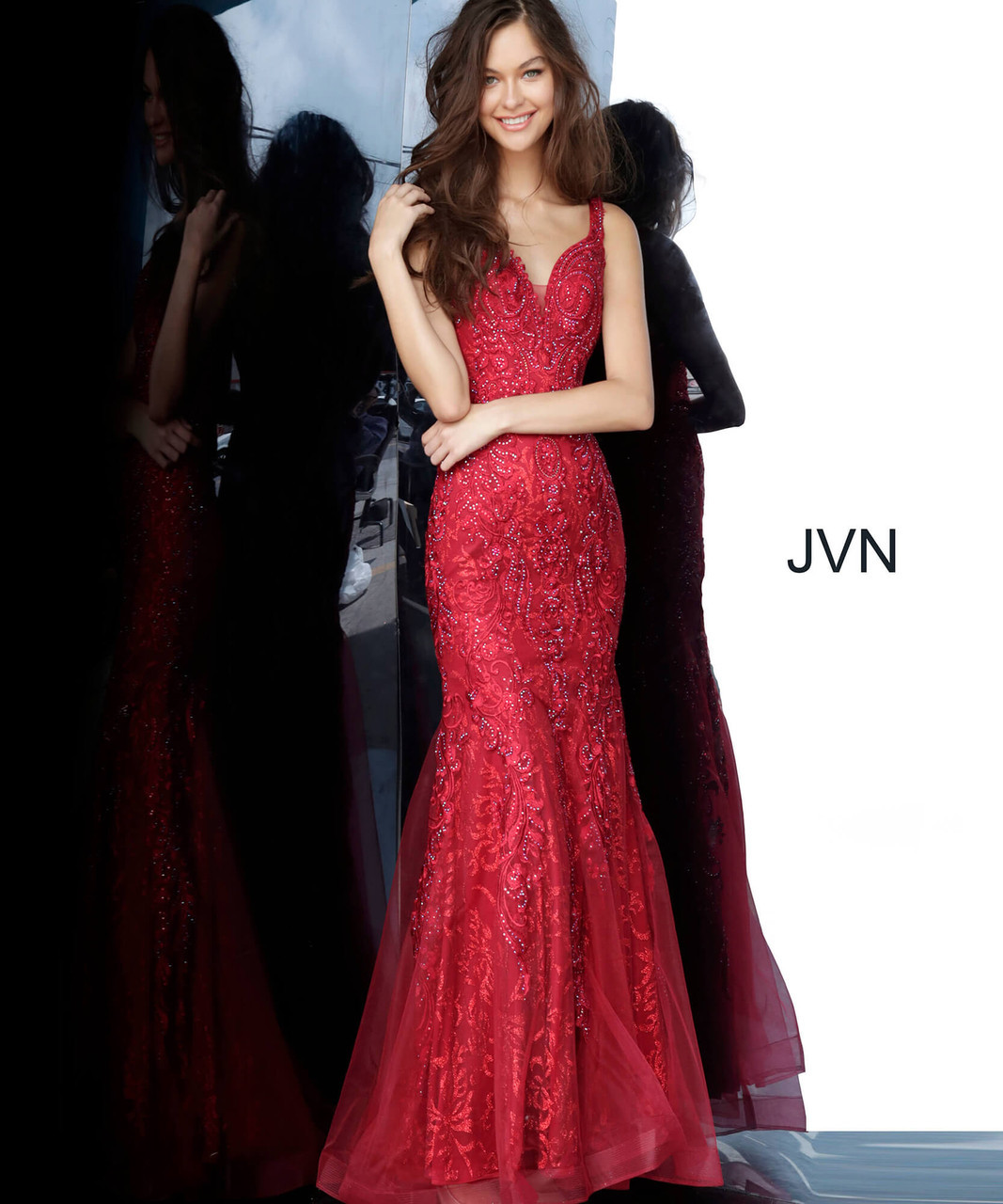 Jovani Prom JVN02319 Long Jewel Embellished Mermaid Gown