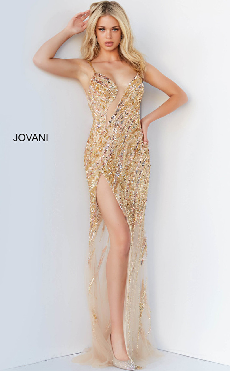 Jovani 04195 Embellished Sexy Long Prom Dress