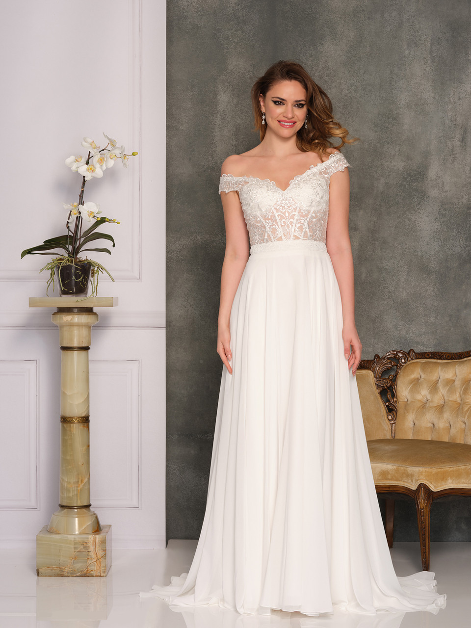 Dave And Johnny 10462 Ivory Bridal Dress 