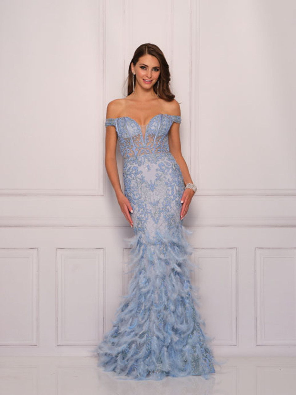 Dave and Johnny 11066 Blue Prom Dress