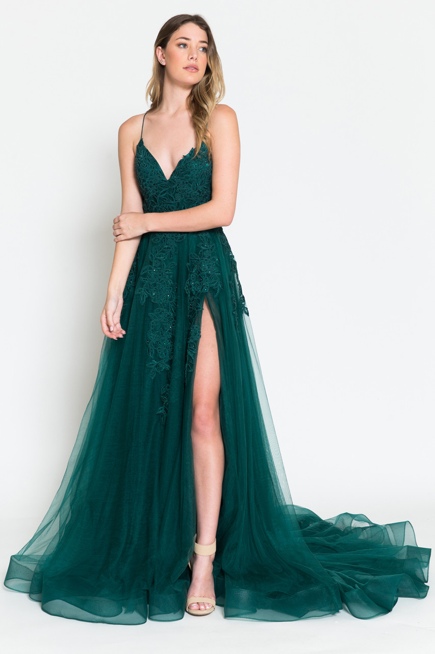 Amelia Couture BZ014 Fitted Side Slit Mermaid Floor Gown