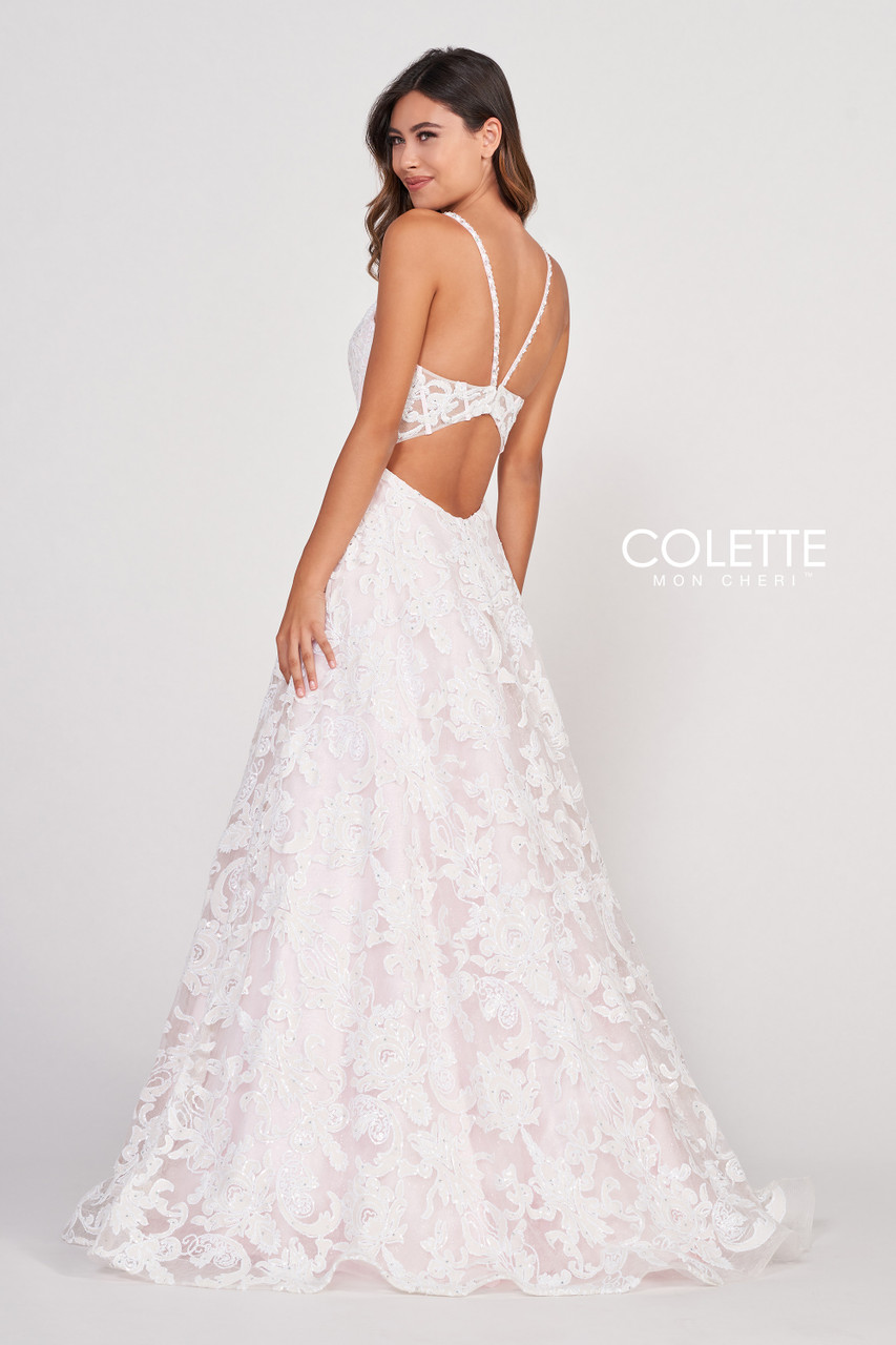 Colette by Mon Cheri CL2008 Novelty Lace Sequins Prom Dress