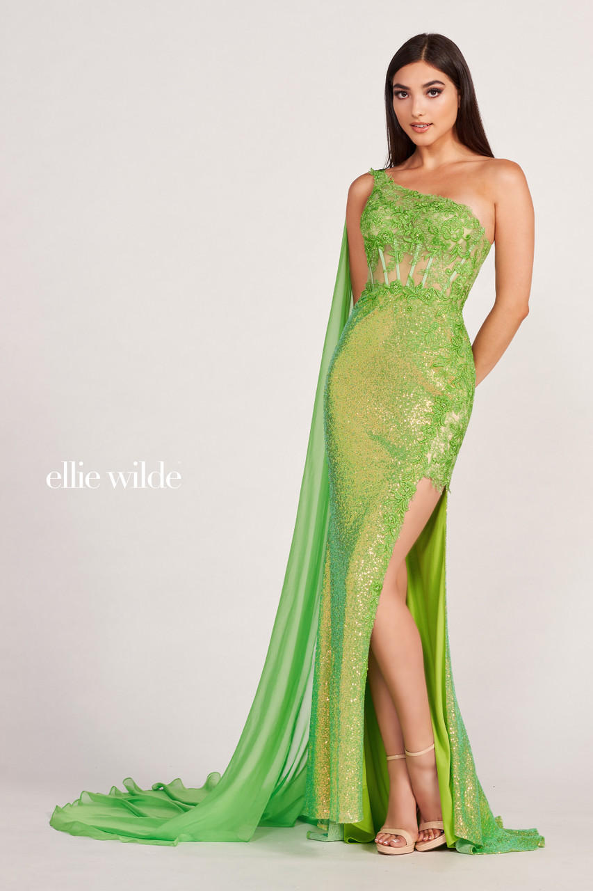 Ellie Wilde by Mon Cheri EW34020 Sequin Fabric Chiffon Dress