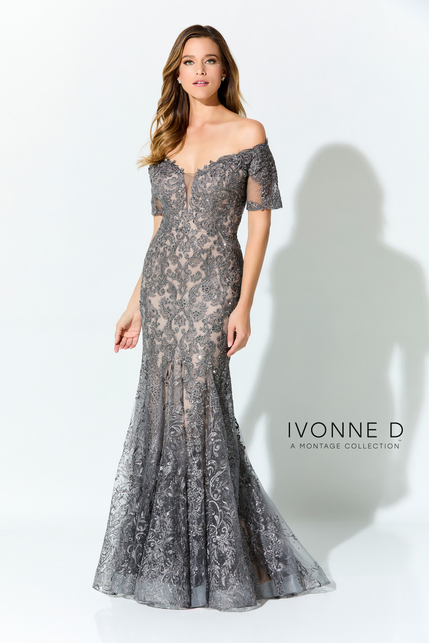 Ivonne D by Mon Cheri ID925 Tulle Net Embroidery Long Dress