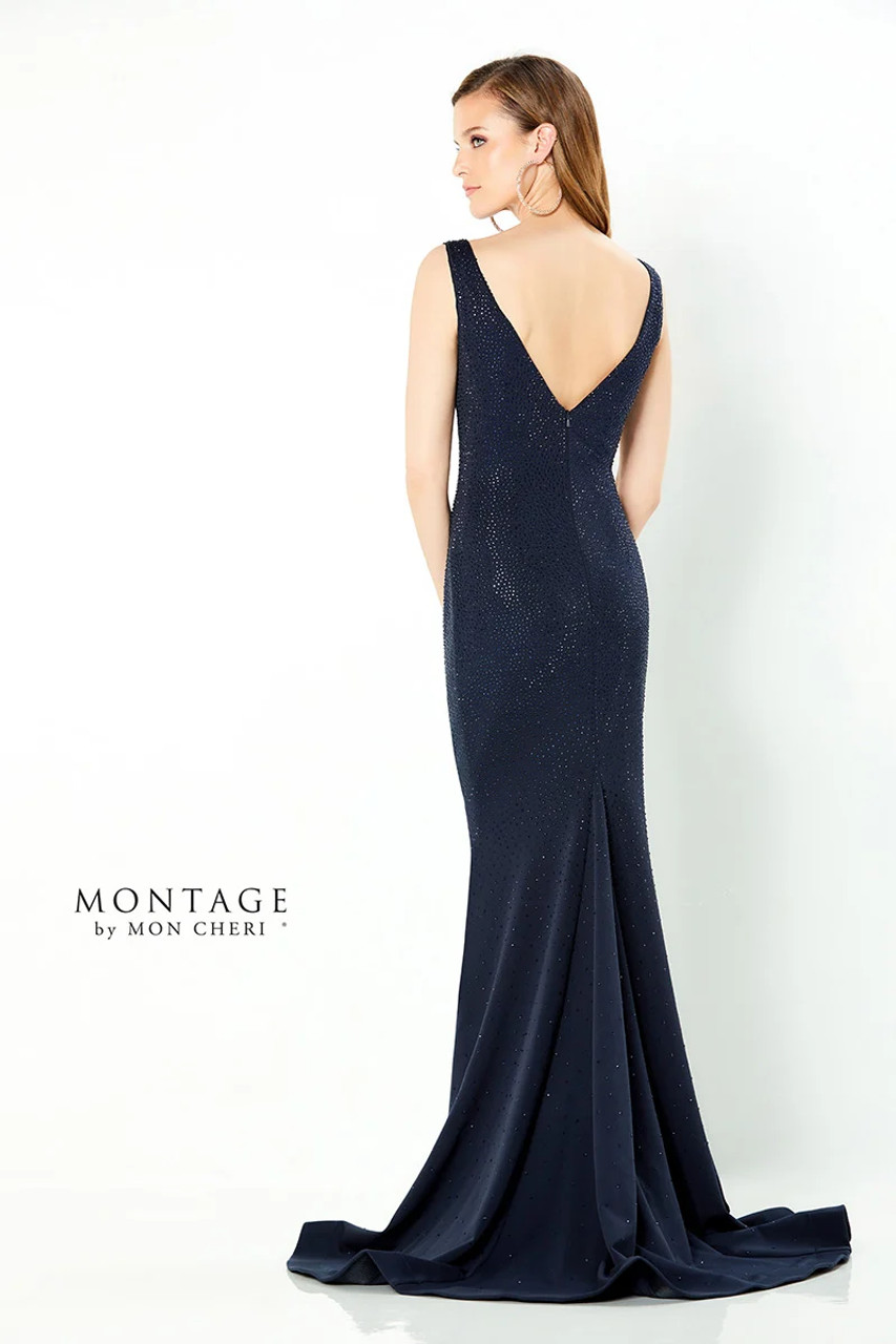 Montage by Mon Cheri 220950 Heavy Jersey Stone Accents Dress