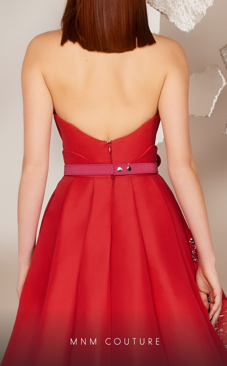 MNM Couture E0013 Mikado Strapless Sleeveless Long Dress