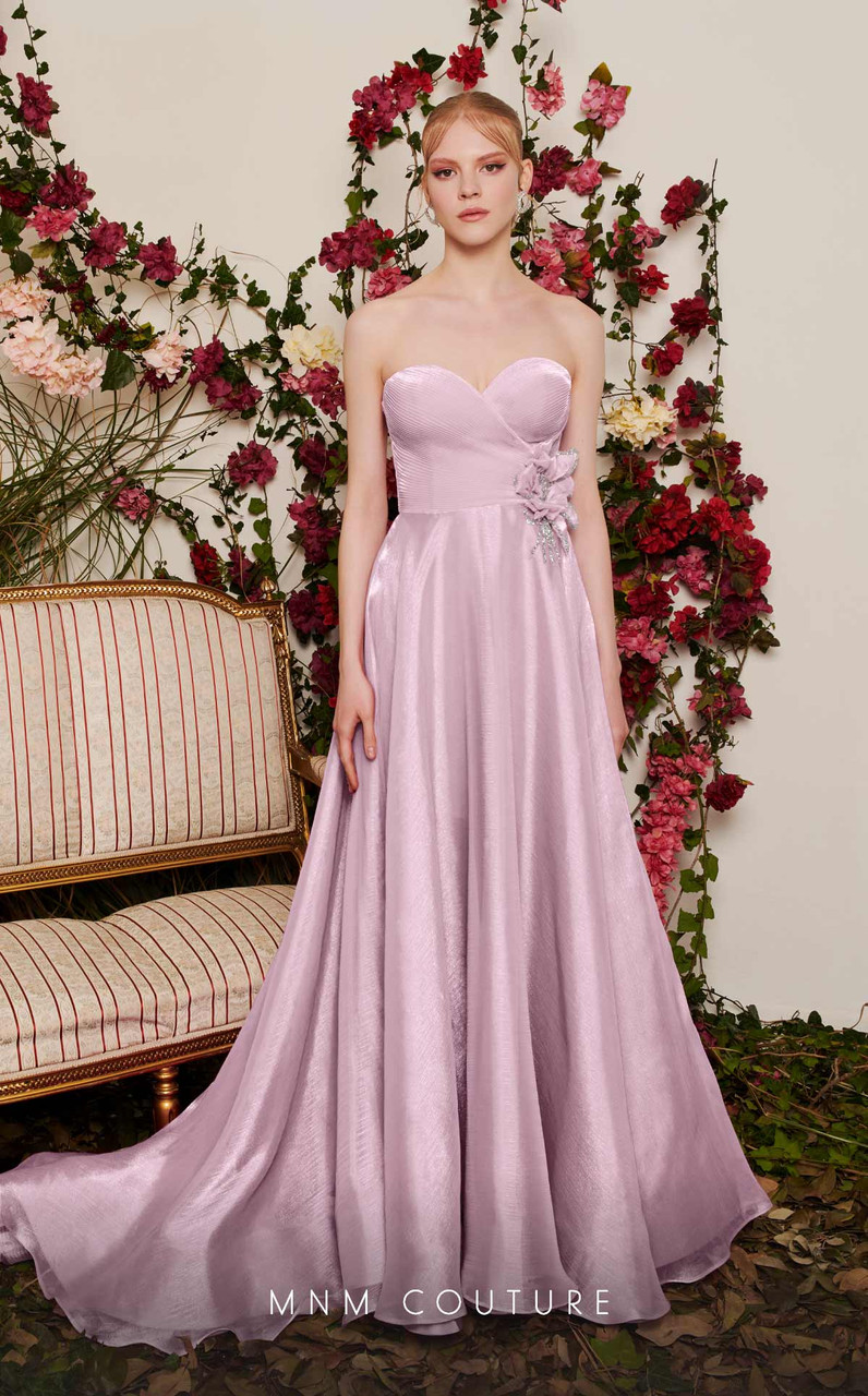 MNM Couture N0481 Chiffon Sweetheart Neck Strapless Dress