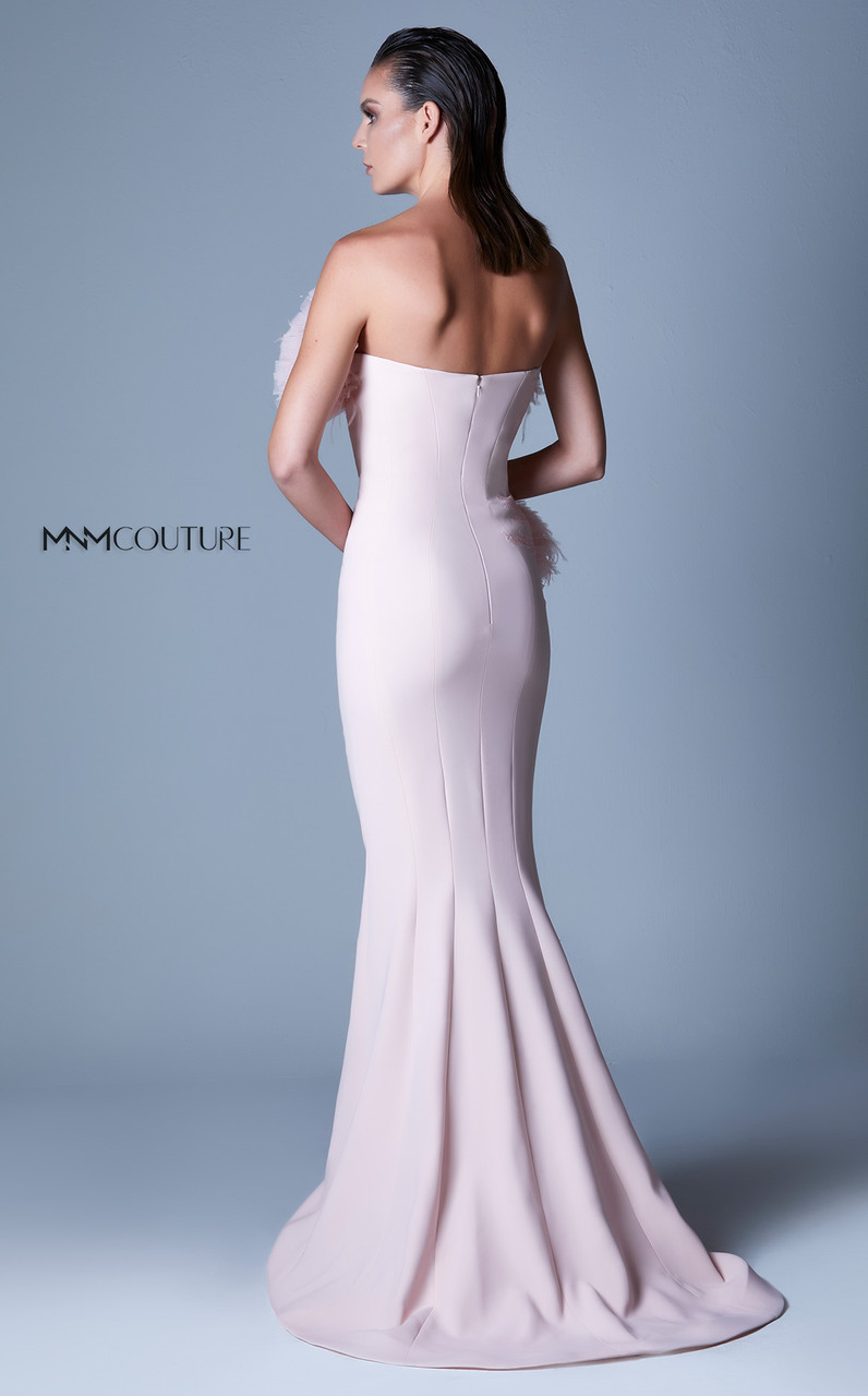 MNM Couture G1091 Crepe Sweetheart Neck Ruffles Long Dress