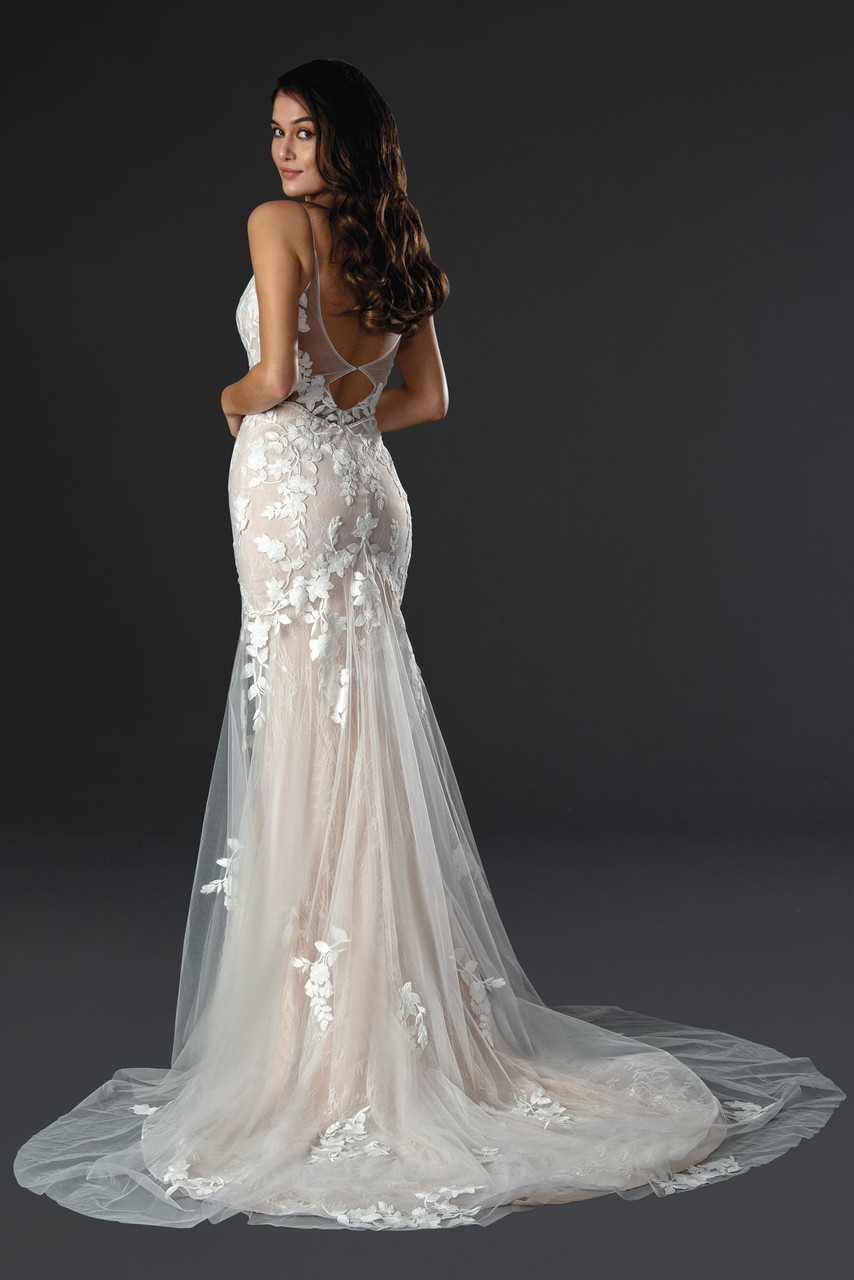 Stella Couture 22564 Lace V-neck Sleeveless Wedding Dress