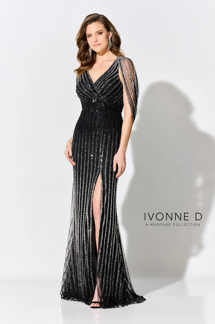 Ivonne D by Mon Cheri ID309 Beading V-Neck Sleeveless Dress