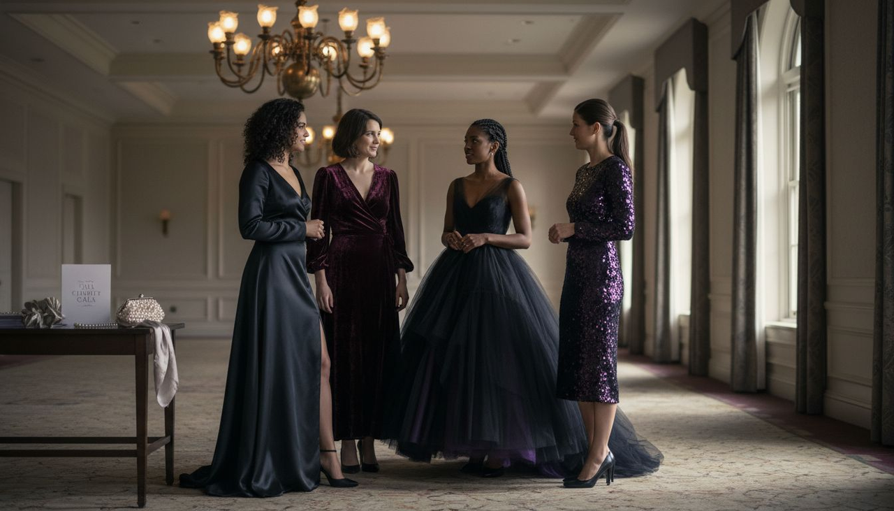 Black and Purple Dress Trends for Special Events