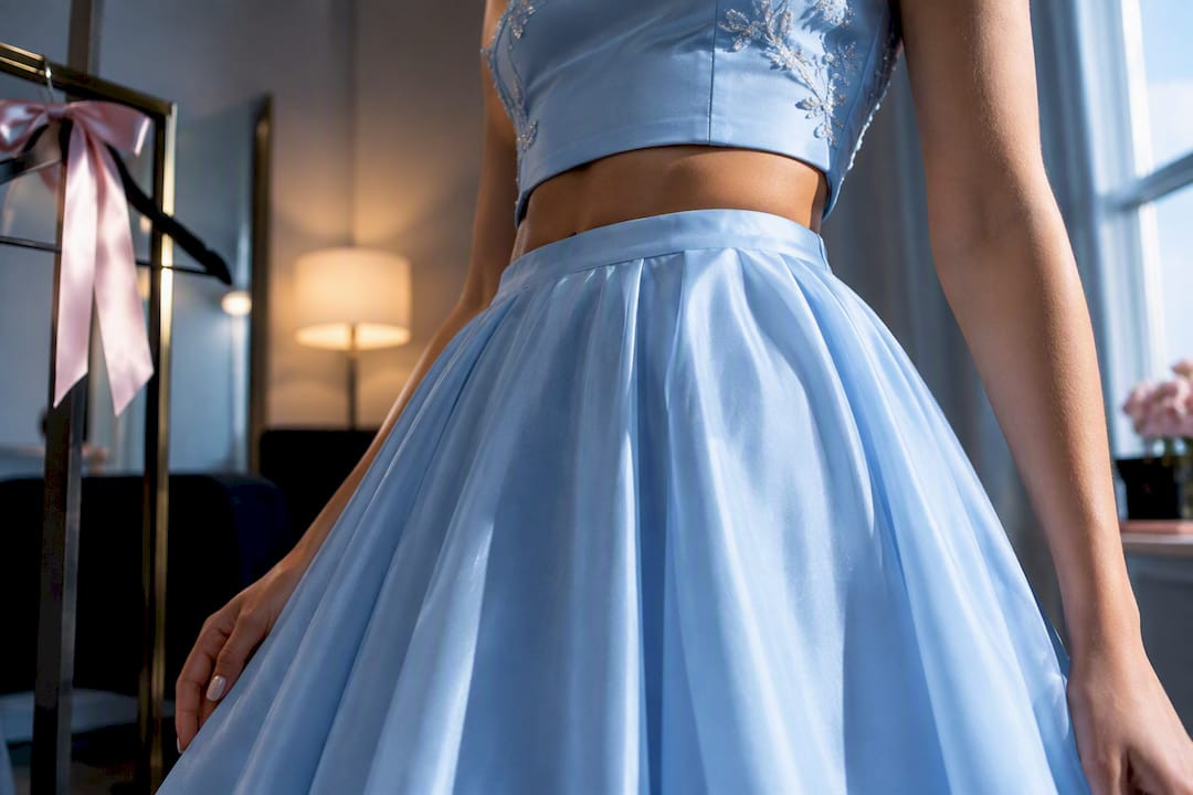 Order 4–6 Weeks Early: Buy Two Piece Light Blue Prom at Dress Me Up NY