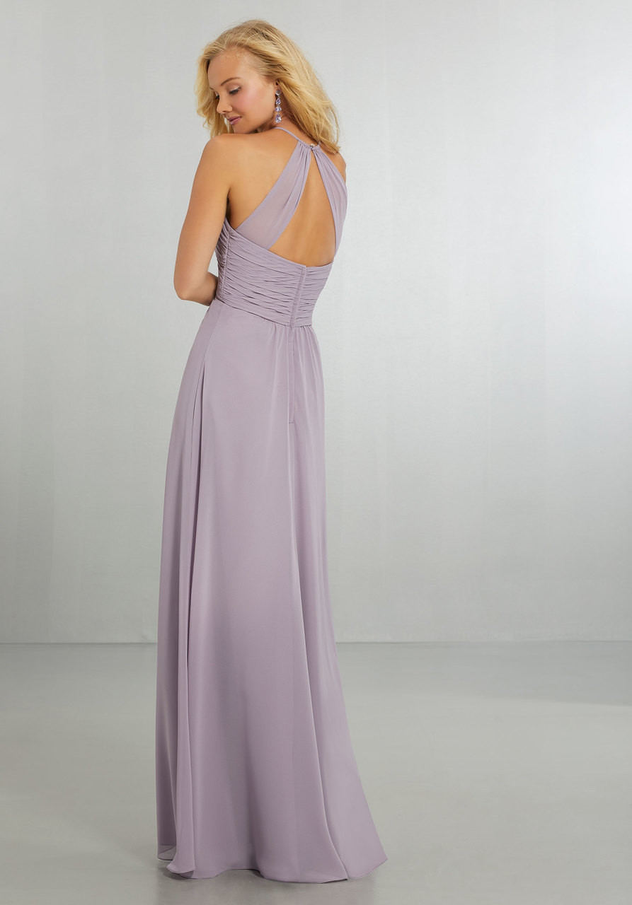 Morilee Bridesmaid 21570 Chiffon Halter Neck A-Line Dress