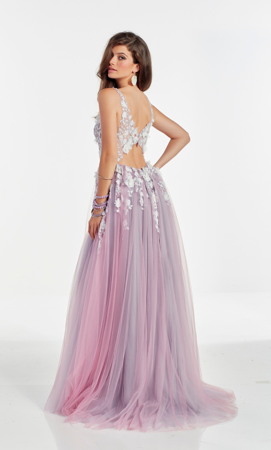 Alyce Paris 60894 A-line Plunging Neckline Long Dress