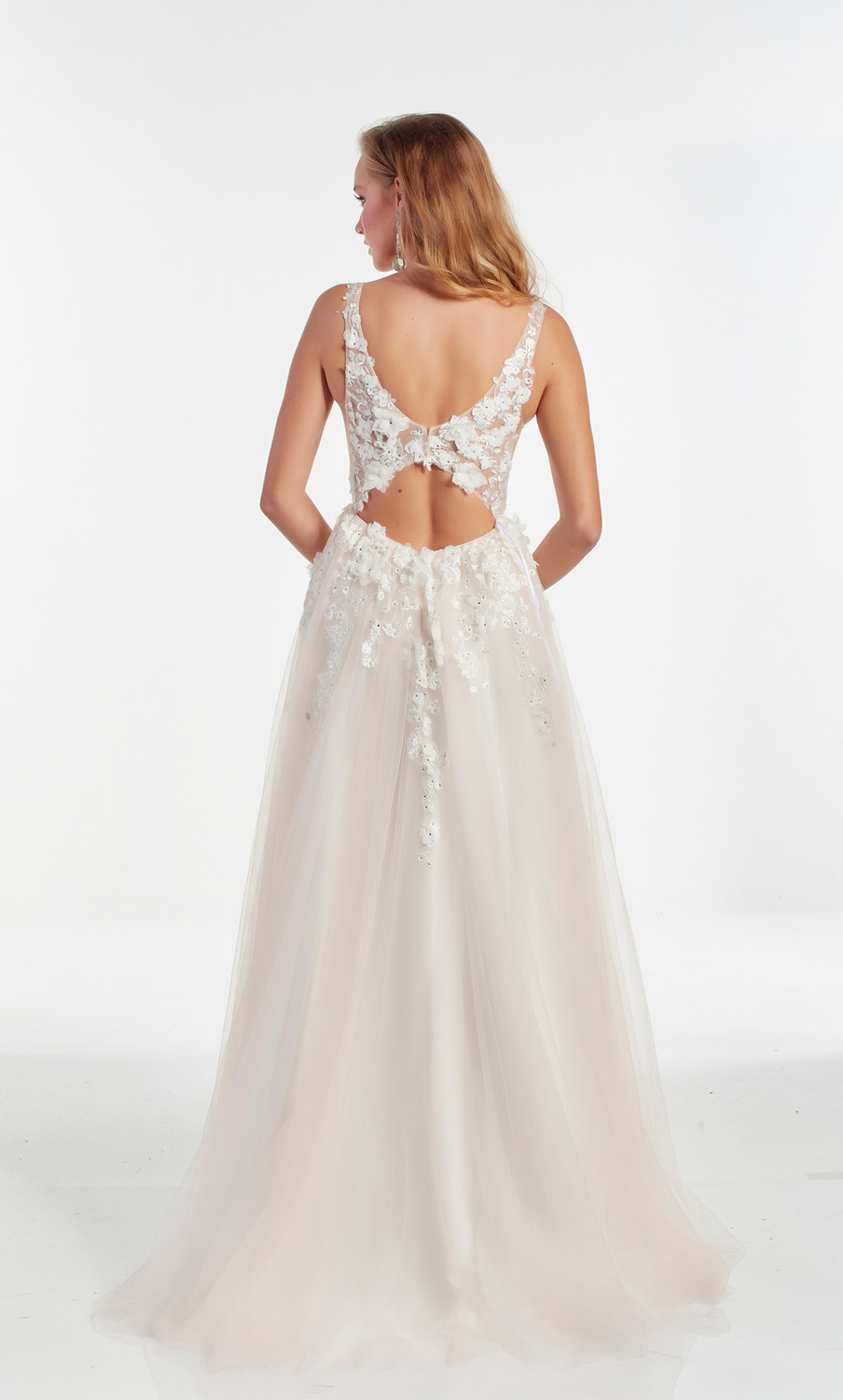 plunging neckline a line dress Tina Holly Couture BB003 Emerald Plunge Neckline And Open Low Back A-Line Formal Dress Emerald / 6 AUS