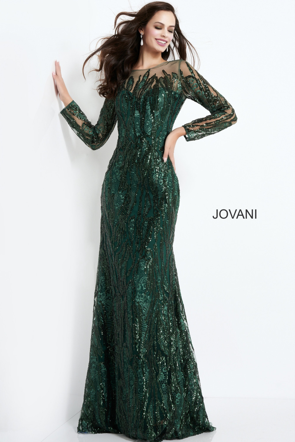Jovani 03936 Neck Embellished Mother of the Bride Dress