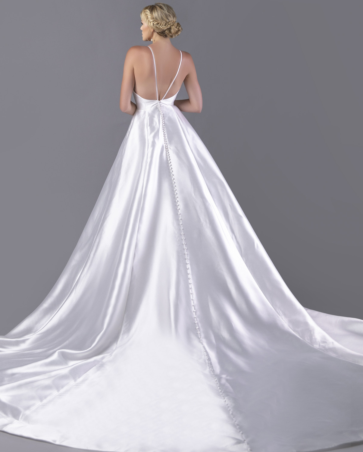 Alina Voce By Jovani AV05400 Deep V-Neck Mikado A Line Gown