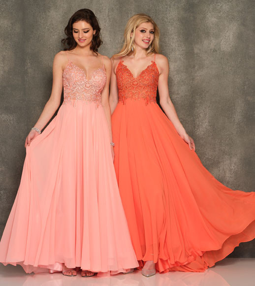strapless open back dress Long Beaded Orange Mermaid Prom Dress with Sparkly Ruffles and Strapless Corset main image 1