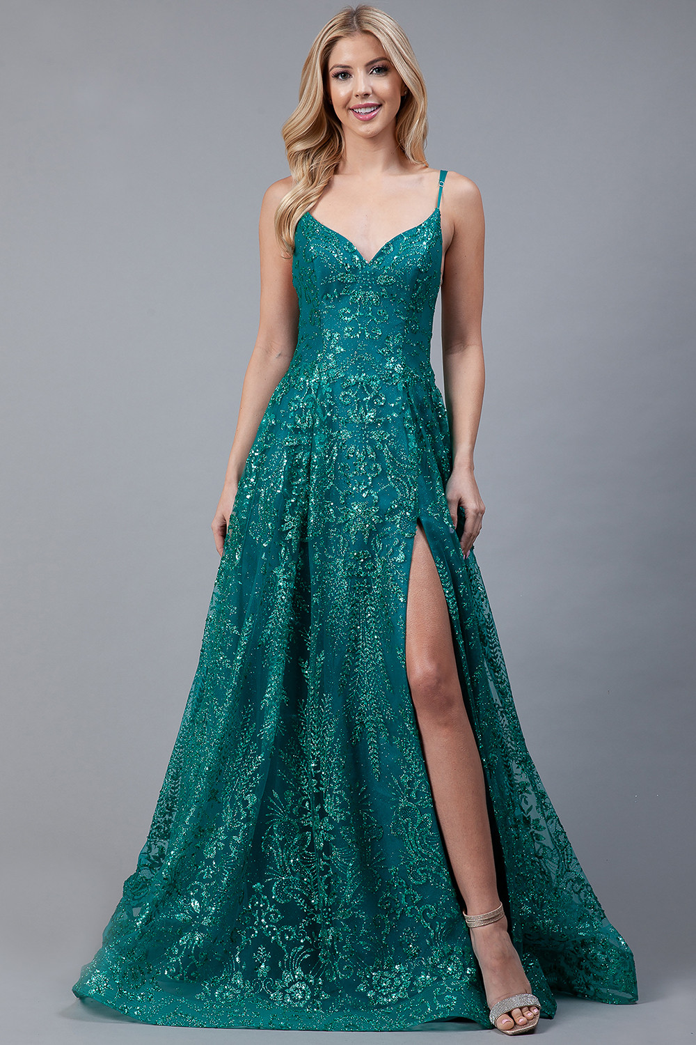 Amelia Couture El010 Mesh Embellishments Long Dress