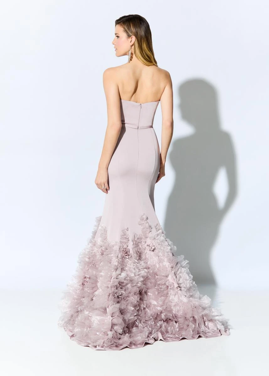 Ivonne D by Mon Cheri ID909 Crepe 3D Organza Layered Dress