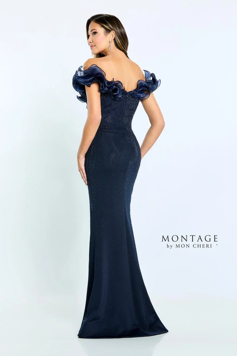 Montage by Mon Cheri M503 Heavy Stretch Crepe Organza Dress