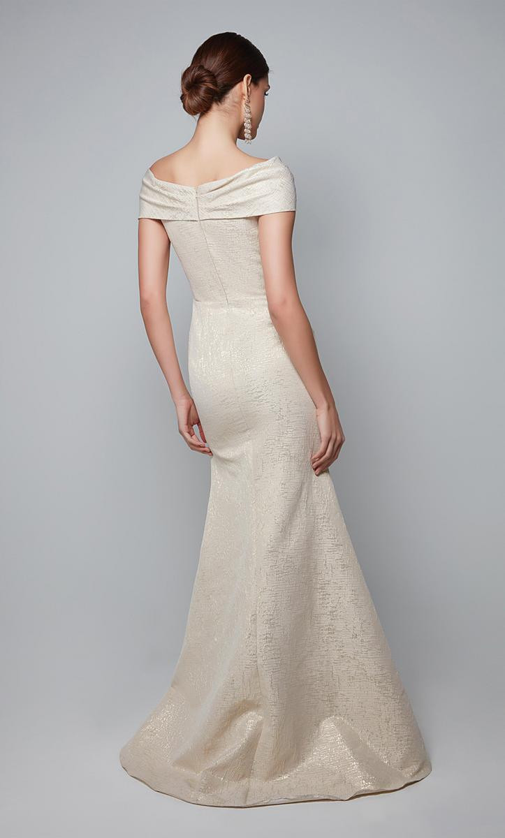 green emerald velvet dress Off-Shoulder Beaded Fit-and-Flare Wedding Gown  Lotus Threads Bridal