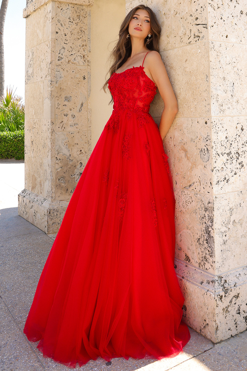 Amelia Couture 7035 Satin Mesh Embroidery Boat Neck Dress Amelia Couture 7035 Satin Mesh Embroidery Boat Neck Dress