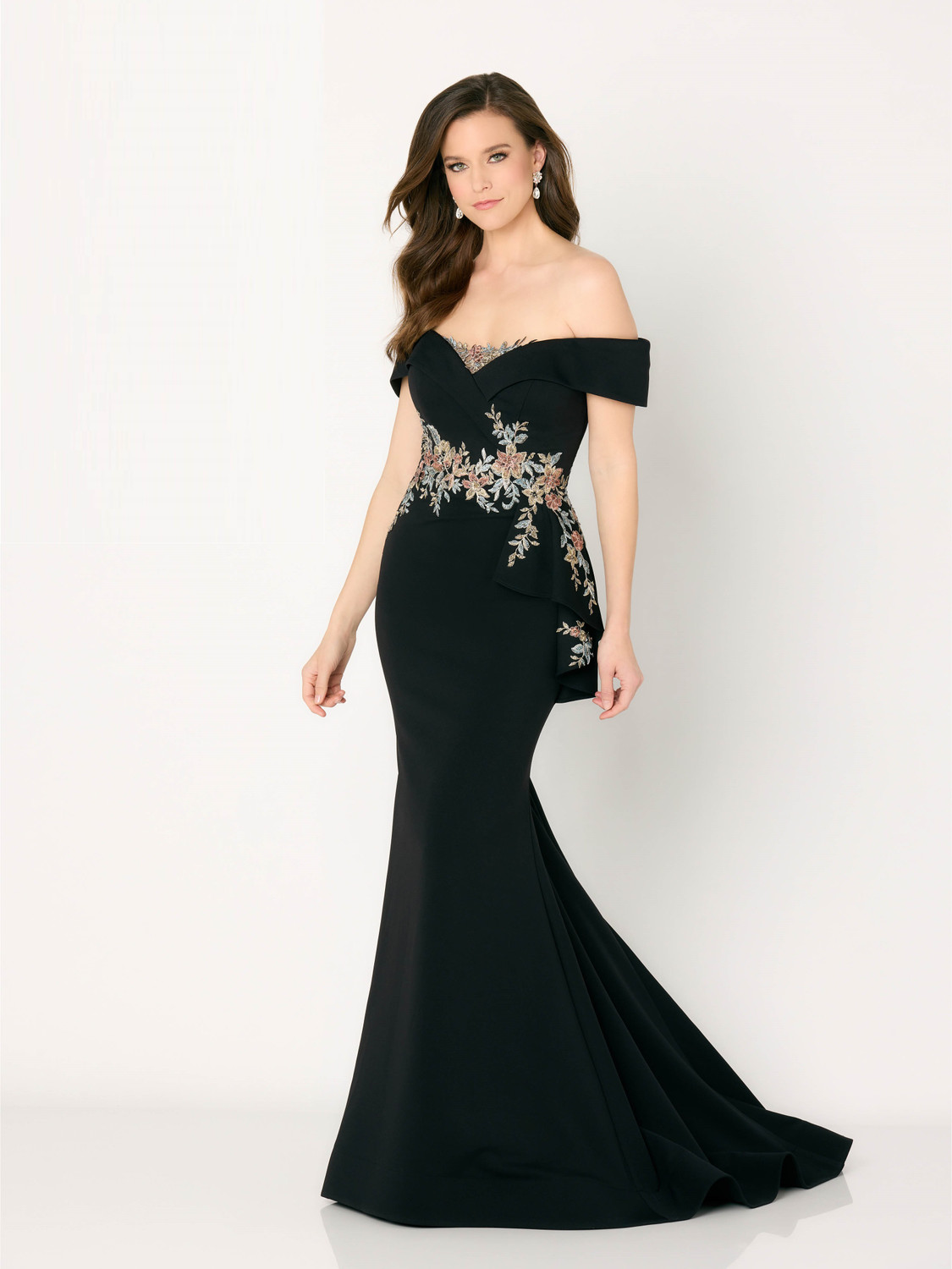 Cameron Blake by Mon Cheri CB779 Crepe Lace Applique Dress