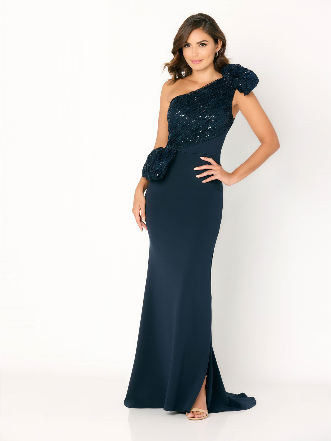 cameron blake cocktail dresses Cameron Blake CB207 - Long Mikado & Pongee Lining Mermaid Dress