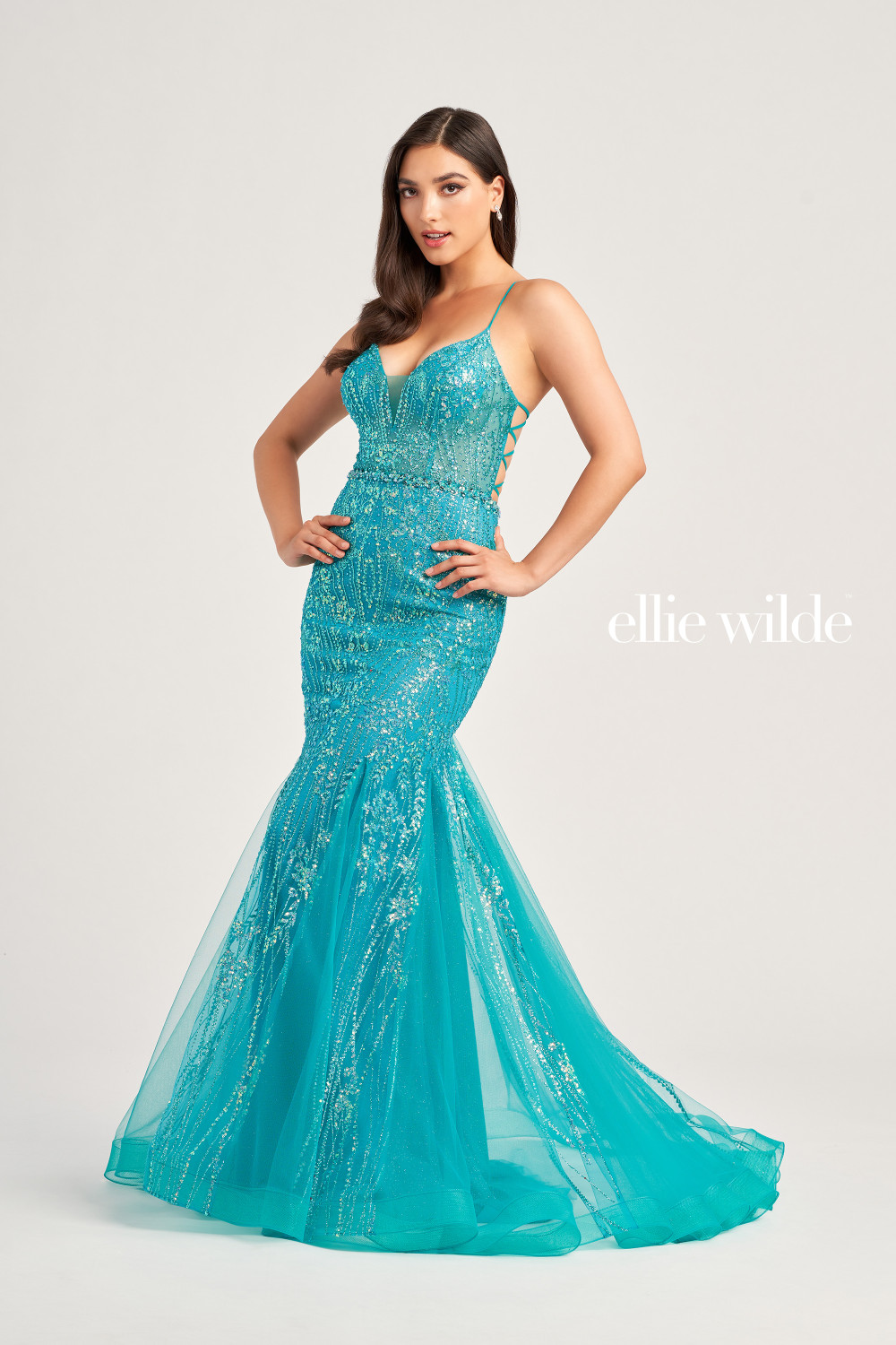 which color earrings with blue dress 2026 Girls Sequin Party Dress With Big Bow and Side Slit