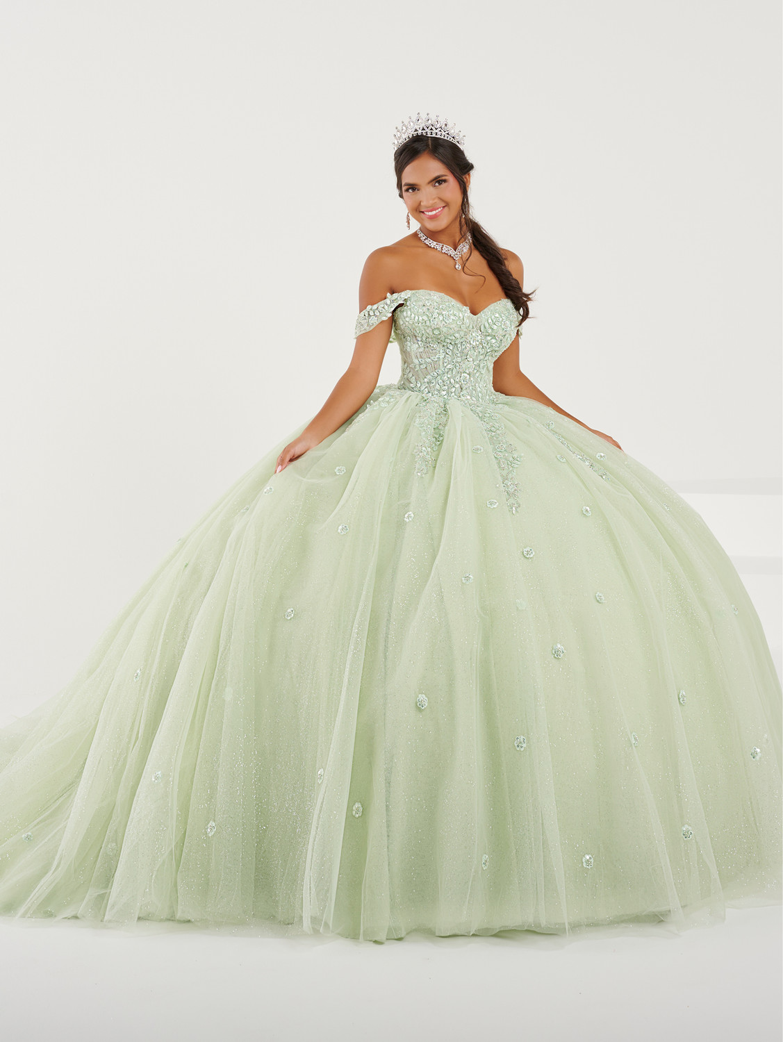 off the shoulder fiesta dress Off Shoulder Quinceanera Dress by LizLuo Fiesta 56524 16 / Lilac/Aqua