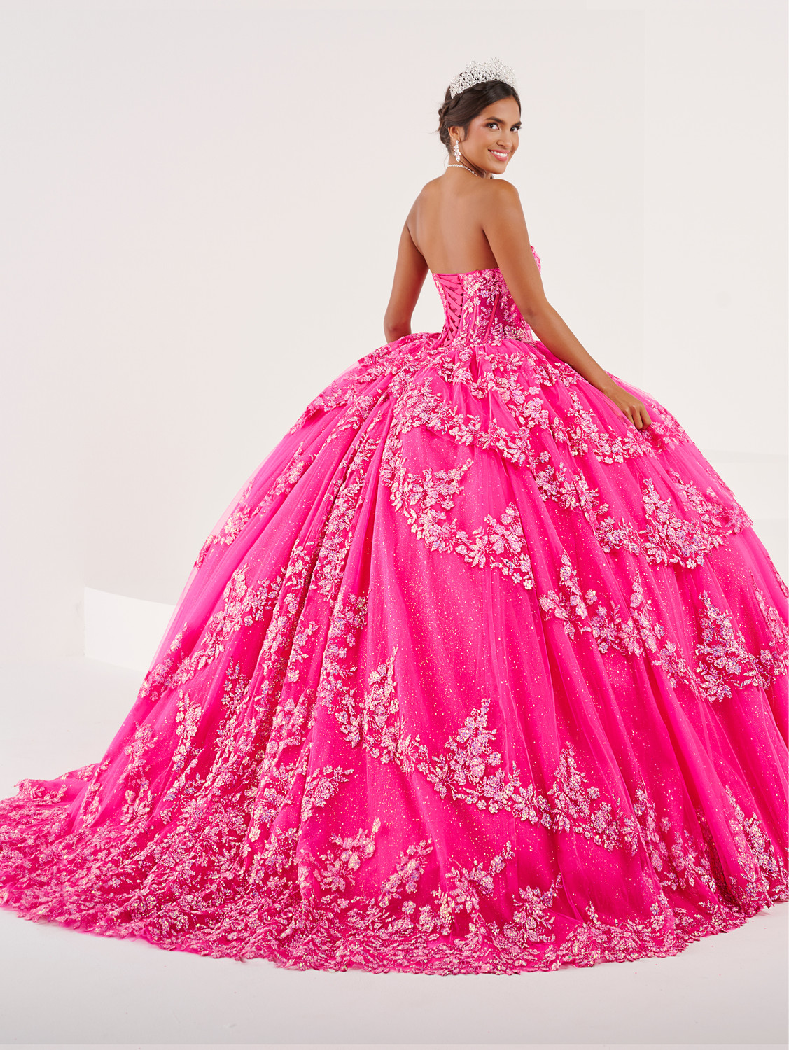 Buy Fiesta Gowns 56497 Lace Tulle Strapless Long Ball Gown