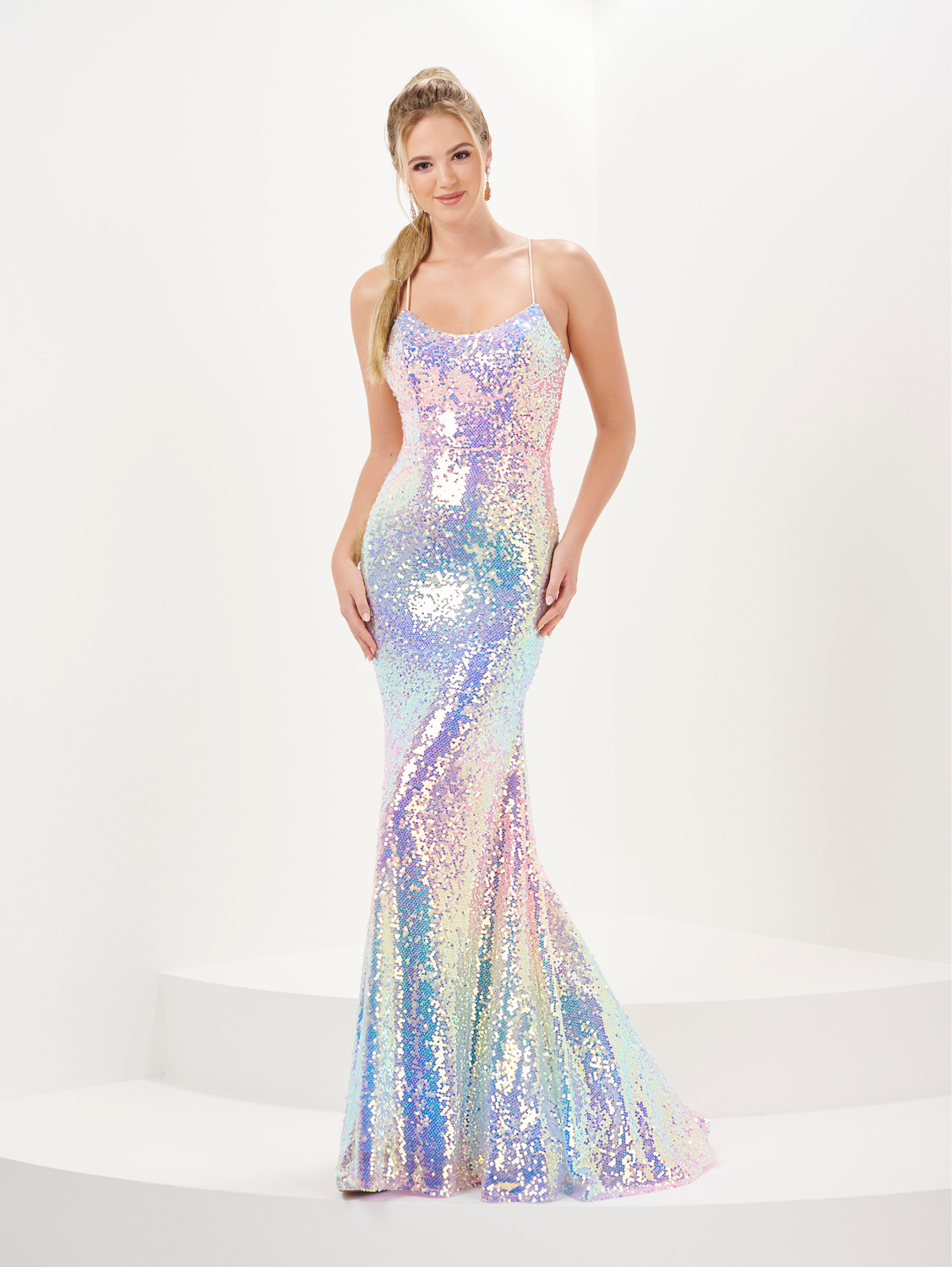 Tiffany Designs 16051 Ombre Sequins Scoop Neck Long Dress Tiffany Designs 16051 Ombre Sequins Scoop Neck Long Dress