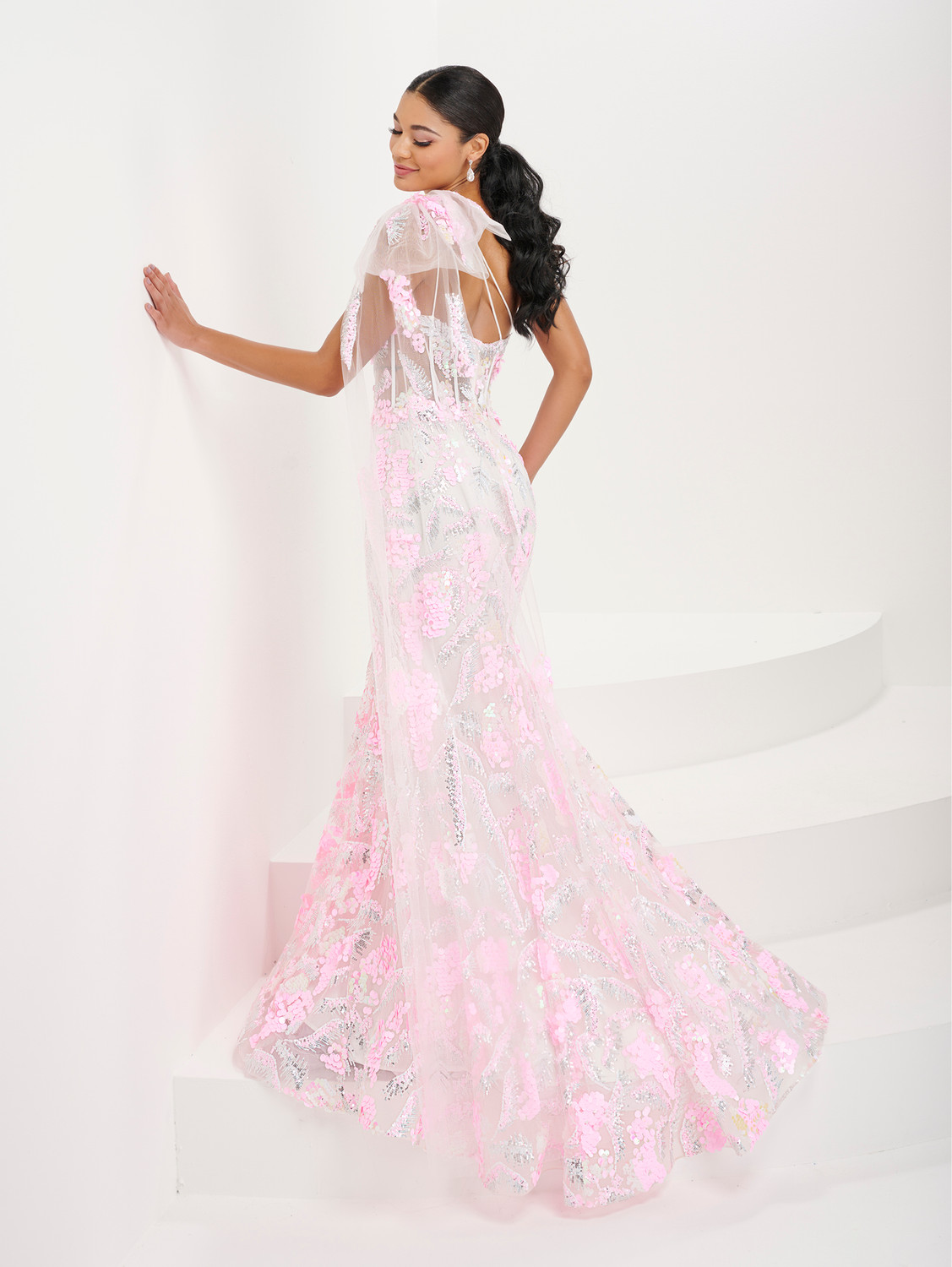 Tiffany Designs 16082 Embellished Tulle One Shoulder Dress Tiffany Designs 16082 Embellished Tulle One Shoulder Dress